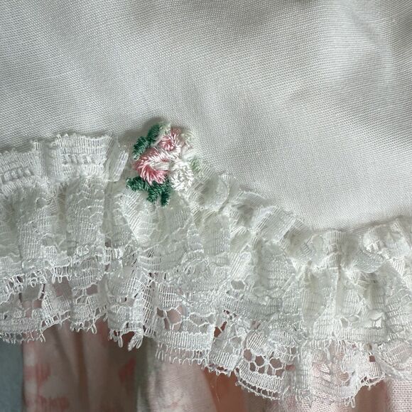 Vintage Hugs and Kisses Baby Girl Pink Dress Size 24 Months White Bib Collar - Picture 6 of 14